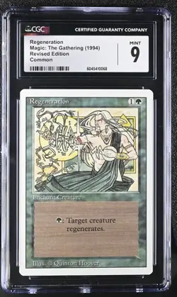 MTG Magic The Gathering Regeneration 1994 Revised Edition CGC 9 - Image 1