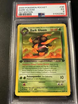 PSA 5 dark gloom 1st edition rocket Pokemon - Image 1