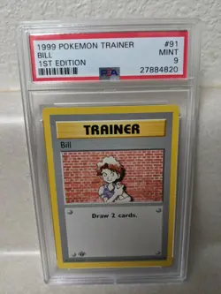 1999 Pokemon Base Set 1st Edition Bill #91 PSA 9 MINT - Image 1