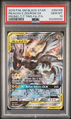Pokemon PSA 10 Pikachu & Zekrom GX #SM168 Tag Team Custom Case 2019 Italiano - Image 2