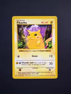 Pikachu (Red Cheeks) 58/102 Pokemon Base Set Shadowless Common MP 1999 - Image 1