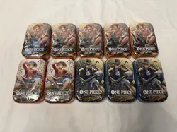 LOT OF 10 ONE PIECE TIN PACK SET VOL 2 TS-02 OP-13 SEALED BANDAI - Image 1