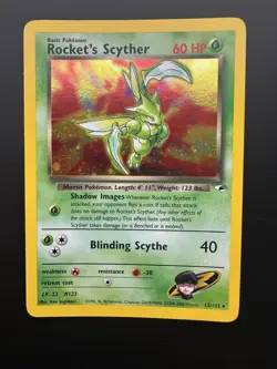 Rocket's Scyther 13/132 Holo Pokemon Card Gym Heroes Set WOTC LP - Image 1