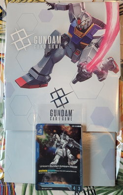 UNICORN GUNDAM/BANAGHER LINKS PROMO CARDS SEALED & OFFICIAL GUNDAM BOX SEALED - Image 1