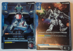 UNICORN GUNDAM/BANAGHER LINKS PROMO CARDS SEALED & OFFICIAL GUNDAM BOX SEALED - Image 2
