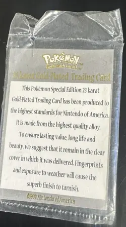 Certificate of Authenticity ONLY Pokemon 23k Gold-Plated Trading Card Pikachu - Image 2