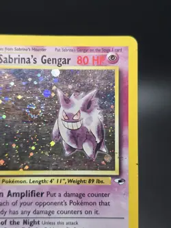 Pokemon Gym Heroes Sabrina’s Gengar 14/132 Holo SWIRL 🍥 MP - Image 3
