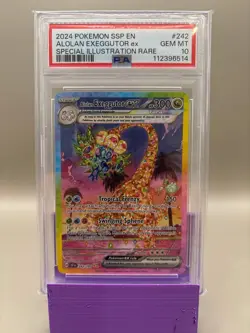 PSA 10 GEM Mint - Alolan Exeggutor Ex #242 Pokemon Surging Sparks, Graded - Image 1