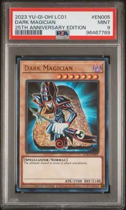 2023 Yu-Gi-Oh Dark Magician LC01-EN005 25th Anniversary PSA 9 - Image 1