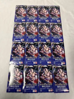 One Piece TCG The Azure Sea's Seven Sleeved Booster Pack (OP-14) Lot of 16 - Image 1