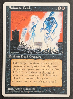 MTG Card - 1x Animate Dead - 4th, Fourth Edition, HP Vintage Magic The Gathering - Image 1