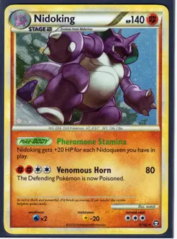 2010 NIDOKING 6/102 HeartGold SoulSilver TRIUMPHANT POKEMON CARD RARE- HOLO- NM - Image 1
