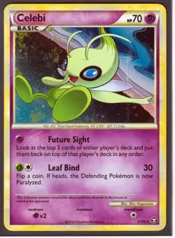 2010 CELEBI 3/102 HeartGold SoulSilver TRIUMPHANT POKEMON CARD RARE- HOLO- NM - Image 1