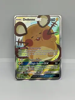 Pokemon TCG Dedenne GX Unbroken Bonds Holo Full Art Ultra Rare Card 195a/214 LP+ - Image 1