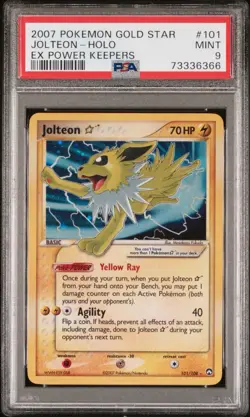 PSA 9 JOLTEON GOLD STAR 101/108 | EX Unseen Forces Graded Pokemon Card - Image 1