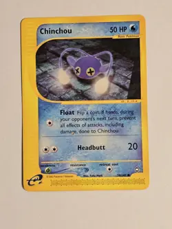 Pokemon Chinchou 70/147 Aquapolis Basic 50 HP Regular Common English 2002 - Image 1