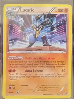 Pokemon TCG Lucario 64/99 Next Destinies Holo Rare 2012 Stage 1 HP 100 - Image 1