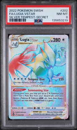 Pokemon TCG Lugia Vstar 202/195 Silver Tempest Secret Rare PSA 8 - Image 1