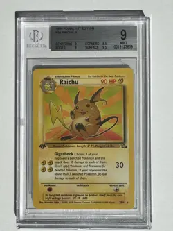 1999 Pokemon Fossil 1st Edition #029 Raichu BGS 9 - Image 1