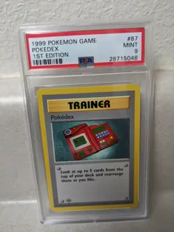 1999 Pokemon 1st Edition Base Set POKEDEX trainer #87 Mint PSA 9 - Image 1