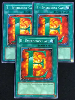 YUGIOH E EMERGENCY CALL DP03-EN017 1ST COMMON X3 (NM) - Image 1
