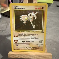 Hitmonlee Fossil Holo Pokemon Card 7/62 1999 Rare - Image 1
