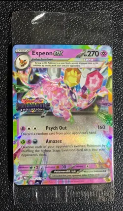 Pokemon TCG: Espeon EX (Prismatic Evolutions Stamped) Promo Card 034/131 Sealed - Image 1
