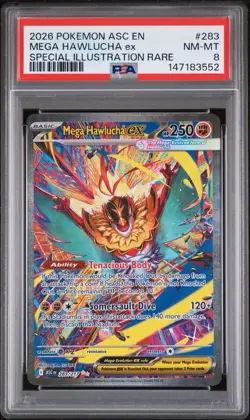 2026 POKEMON ASC EN-ASCENDED HEROES | SPECIAL MEGA HAWLUCHA EX 283 PSA 8 - Image 1