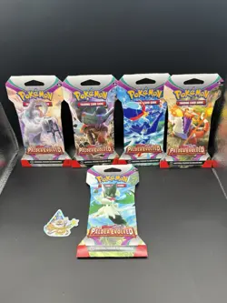 5x Pokemon TCG Paldea Evolved Sleeved Booster Packs - Complete Art Set! - Image 1