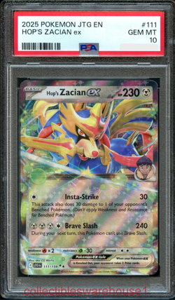 Pokemon Journey Together Hop's Zacian ex 111 PSA 10 - Image 1