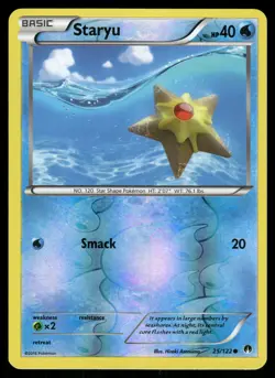 Staryu Reverse Holo 25/122 XY - BREAKpoint Pokemon - Image 1