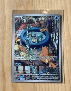 Pokemon TCG Squirtle Stellar Crown Illustration Card 148/142 - Image 1