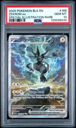 PSA 10 ZEKROM ex 166/086 | Black Bolt Full Art Graded Pokemon Card - Image 1