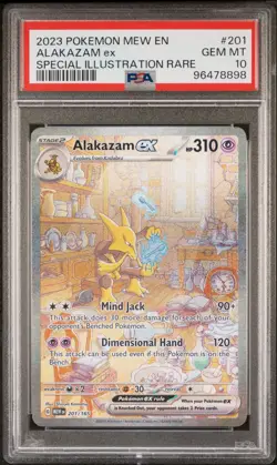 PSA 10 ALAKAZAM ex 201/165 | 151 SIR Full Art Graded Pokemon Card - Image 1
