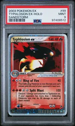 PSA 9 TYPHLOSION ex 99/100 | Sandstorm Holo 2003 Graded Pokemon Card - Image 1