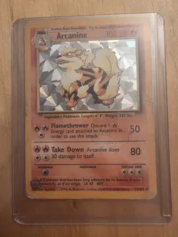 Pokemon Arcanine Base Set Holo Rare 100 HP 23/102 Wizards 1999 Card - Image 1