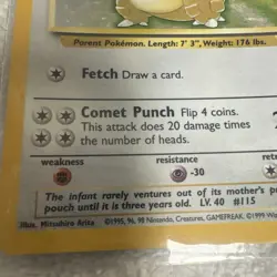 Pokemon TCG Kangaskhan Jungle 5/64 Holo Unlimited Holo Rare - Image 3