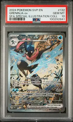 PSA 10 GRENINJA ex 132 | SVP Black Star Promo Graded Full Art Pokemon Card - Image 1