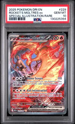 PSA 10 MOLTRES ex 229/182 | Destined Rivals Full Art Graded Pokemon Card - Image 1