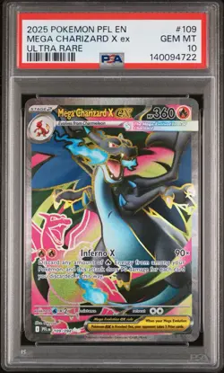 PSA 10 MEGA CHARIZARD ex 109/094 | PFL Ultra Rare Full Art Graded Pokemon Card - Image 1