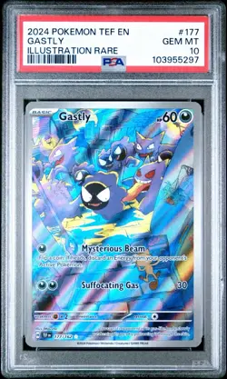 PSA 10 GASTLY 177/162 | Temporal Forces IR Full Art Graded Pokemon Card - Image 1