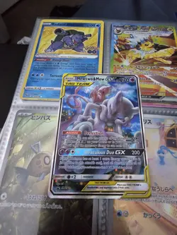 Pokemon Mewtwo and Mew GX TCG Sun & Moon Holo Promo Card #SM191 NM/Mint - Image 1