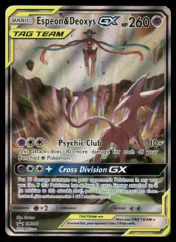 Pokemon Cards Espeon & Deoxys GX SM240 SM Black Star Promos Promo NM - Image 1