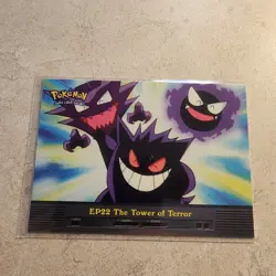 EP22 THE TOWER OF TERROR - BLUE LOGO - NON-HOLO - TOPPS POKEMON TV CARD NM - Image 1