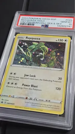 Pokemon - Rayquaza 029 Cosmos Holo *GEM MINT PSA 10* Sea & Sky SWSH029 Promo - Image 2