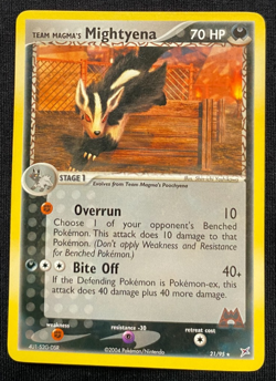 POKEMON TCG TEAM MAGMA'S MIGHTYENA 21/95 NON HOLO RARE TEAM MAGMA VS AQUA LP - Image 1
