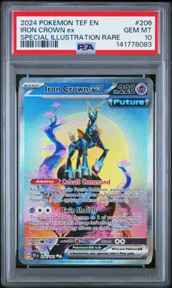 Iron Crown EX 206/162 Special Illustration Rare Pokemon PSA 10 *279 - Image 1