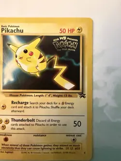 Vintage Pokemon Card Pikachu (Movie Promo) 04/53 Wotc Promo Regular - Image 3