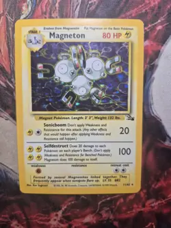 Pokemon TCG Magneton 11/62 Fossil Holo Rare Unlimited MP/HP - Image 1