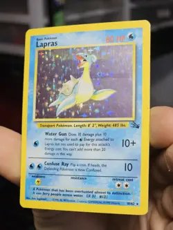 Pokemon TCG: Lapras 10/62 - Unlimited Holo Rare - Fossil - HP - Image 2